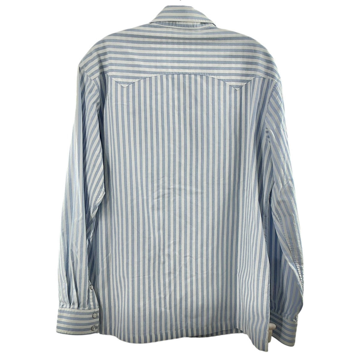 Palm Angels Men's Monogram Striped Western Shirt Light Blue/White