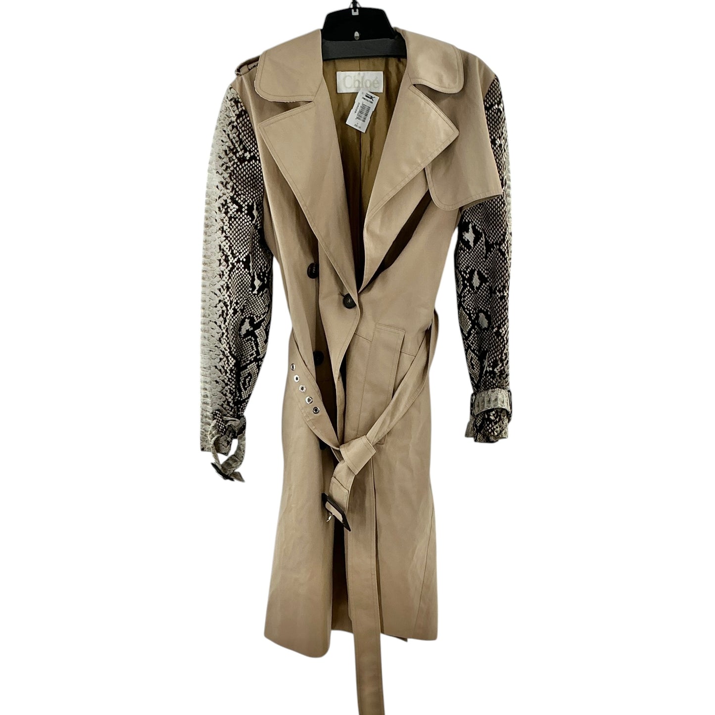 Chloé Vintage Python-Print Sleeve Trench Coat