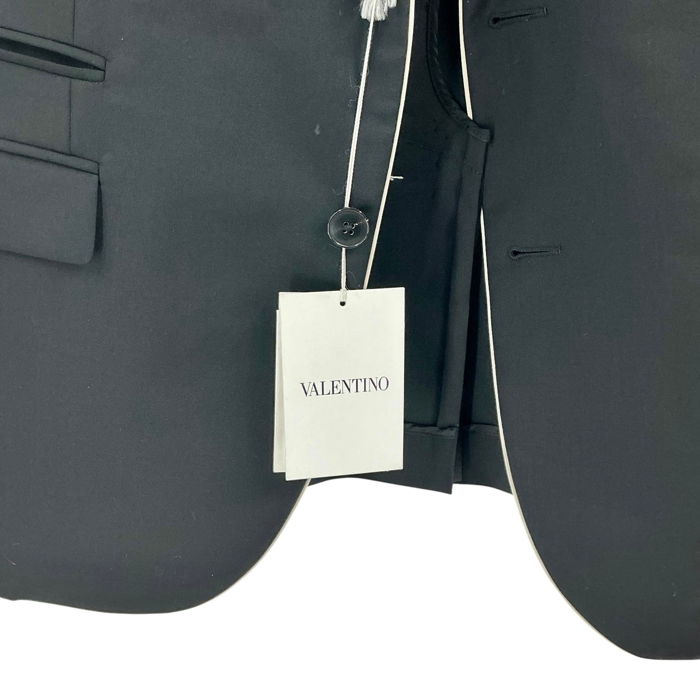 Valentino Single-Breasted Contrast Piping Blazer