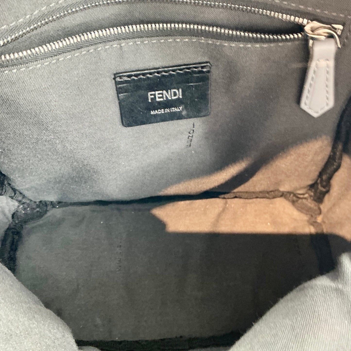 Fendi "By The Way" Mini Embellished Leather Backpack – Slate Blue / Gray
