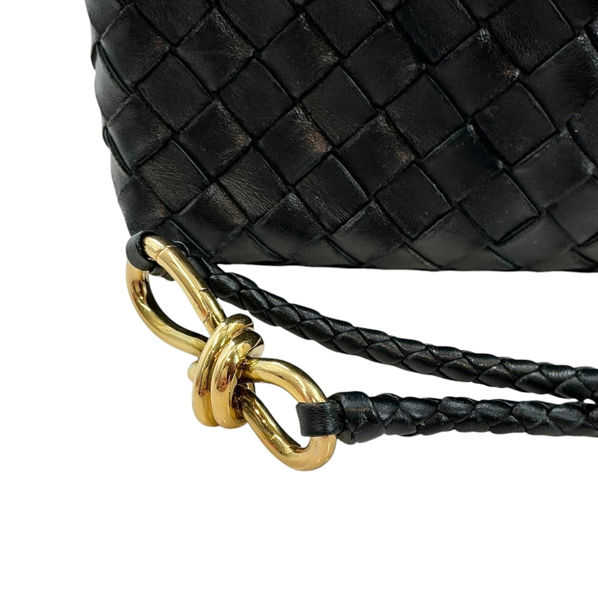 Bottega Veneta Nappa Intrecciato Small Andiamo Shoulder Bag in Black
