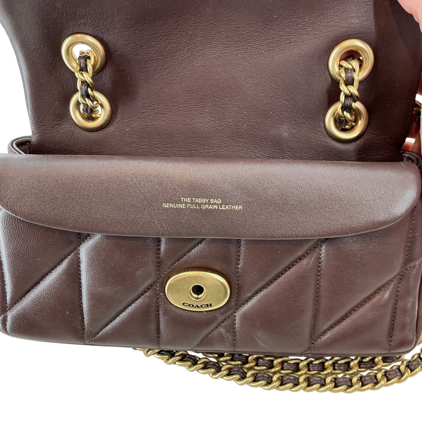 COACH Tabby Shoulder Bag 20 With Pillow Quilting – Maple / Dark Brown