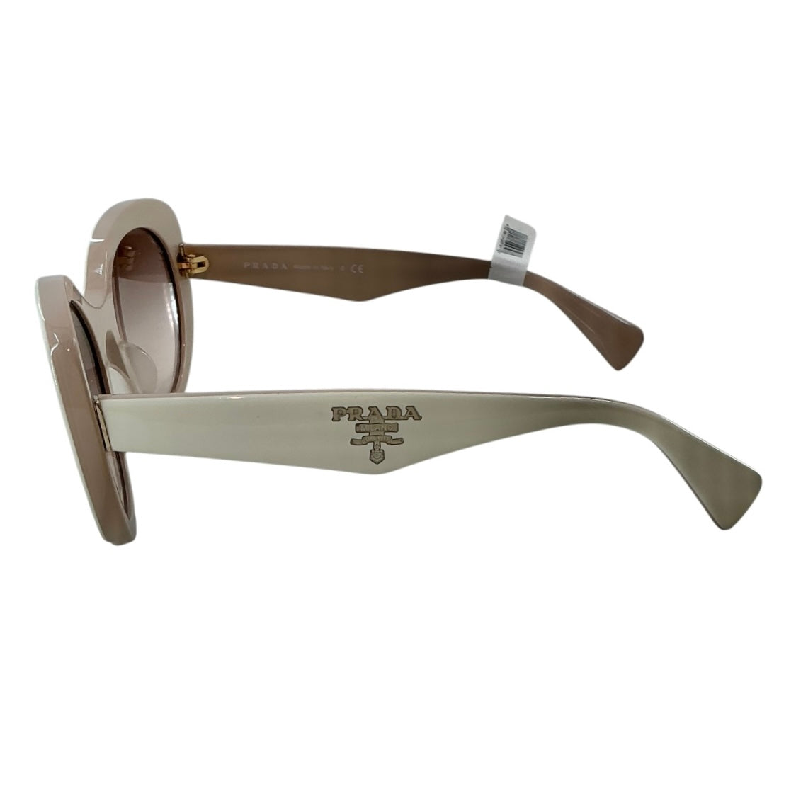 Prada Baroque Oversized Two-Tone Brown & White Sunglasses