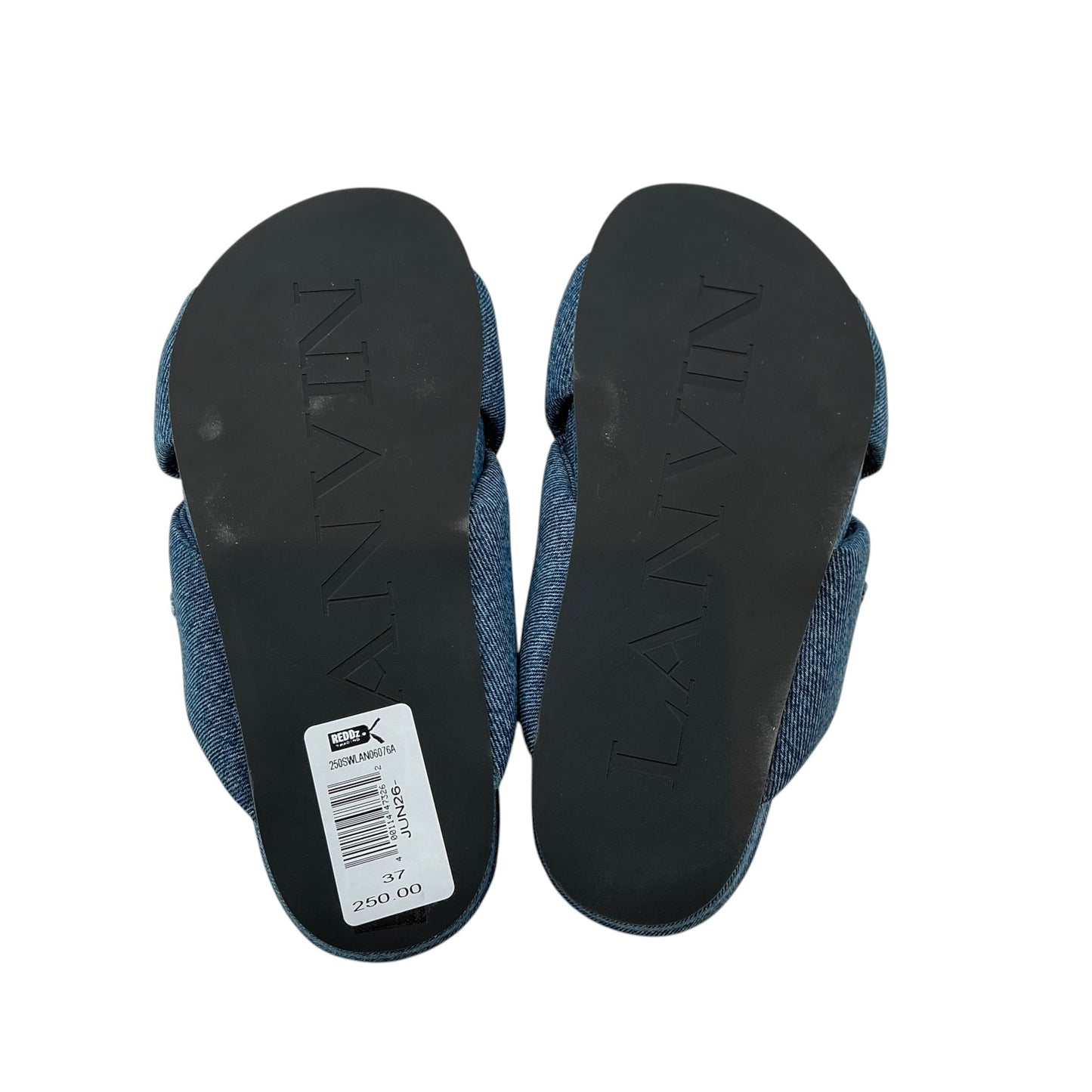 Lanvin Tinkle Logo-Embroidered Denim Sliders