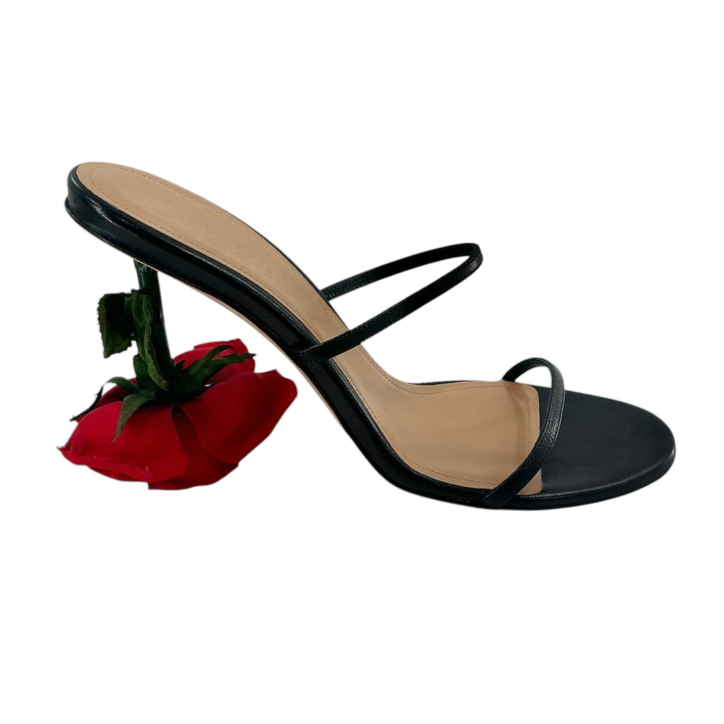 LOEWE Rose Heel Leather Strappy Sandals