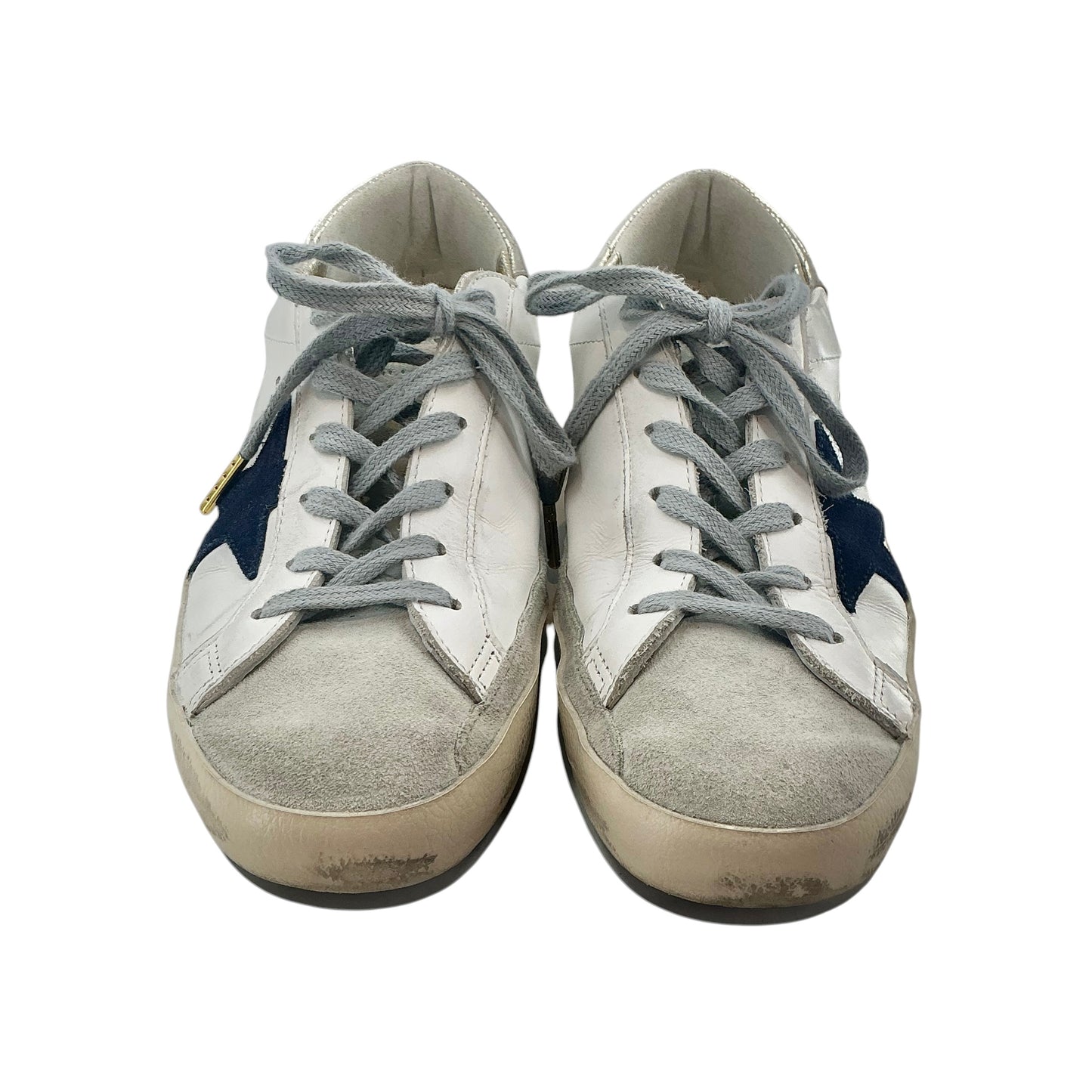Golden Goose Superstar Sneakers White/Navy/Gray Suede Toe