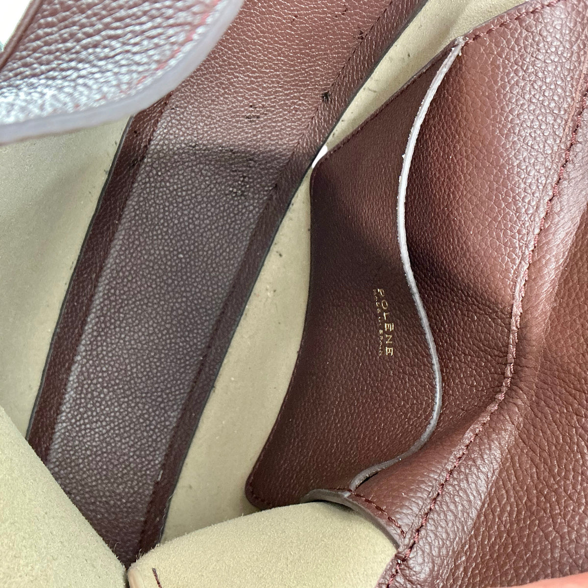 Polène Paris Tonca Bag in Grained Leather – Textured Crescent Crossbody