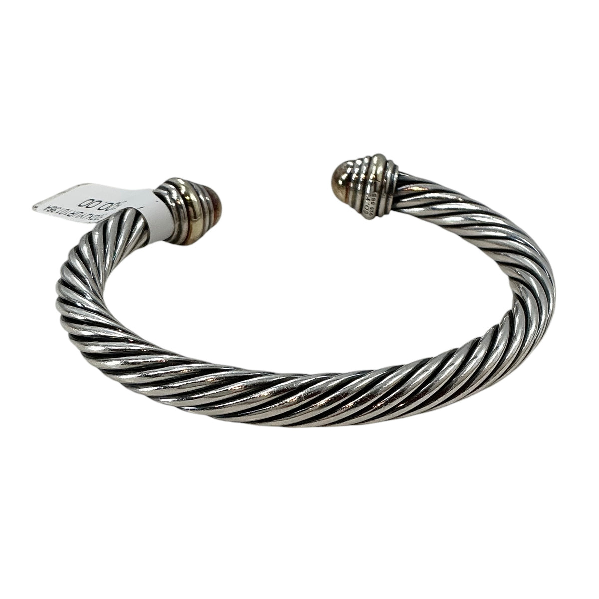 David Yurman Two-Tone Cable Classic Cuff Bracelet – 7mm Sterling Silver & 14K Gold
