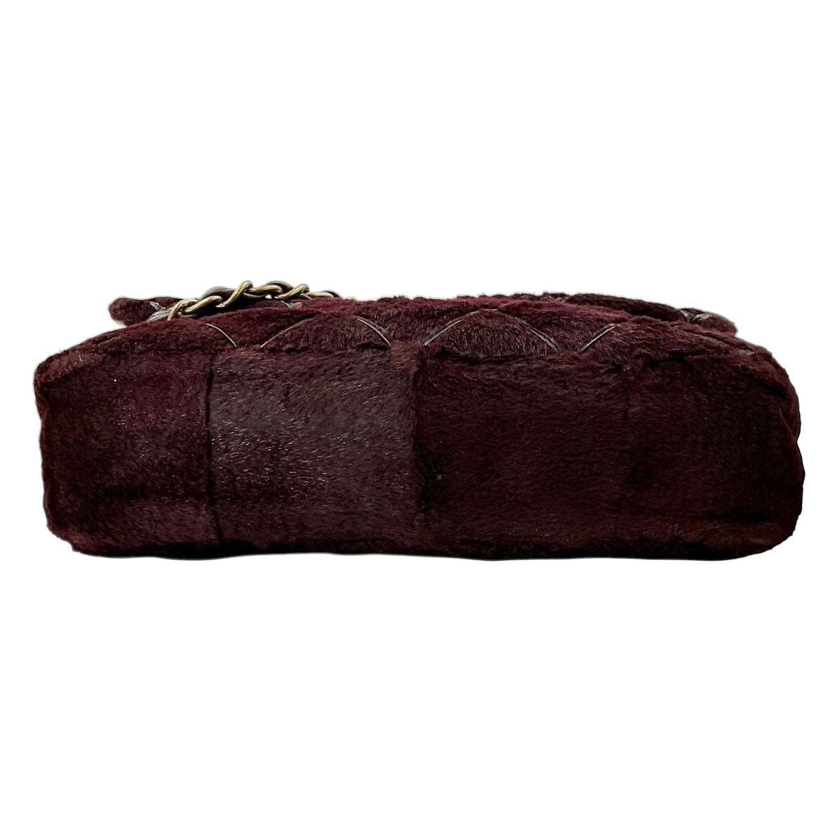 Chanel Vintage Burgundy Fur Timeless Classic Flap Bag