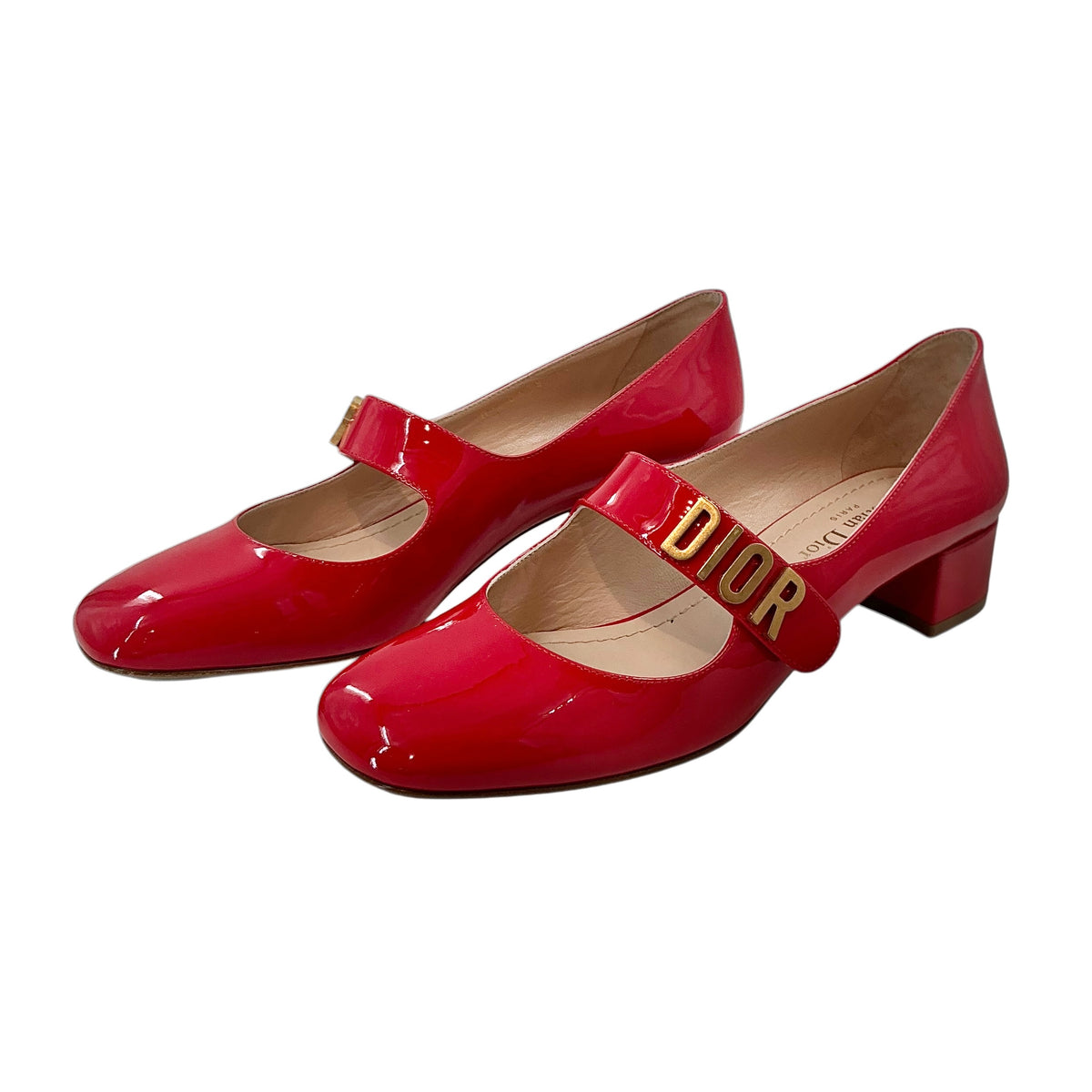 Christian Dior Runway Baby-D Red Patent Leather Mary Jane Pumps