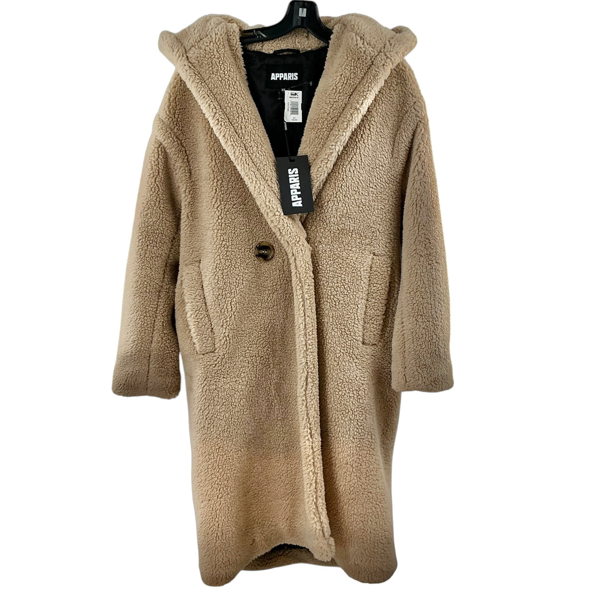 APPARIS Goldie 4.0 Hooded Faux Fur Teddy Coat - Beige