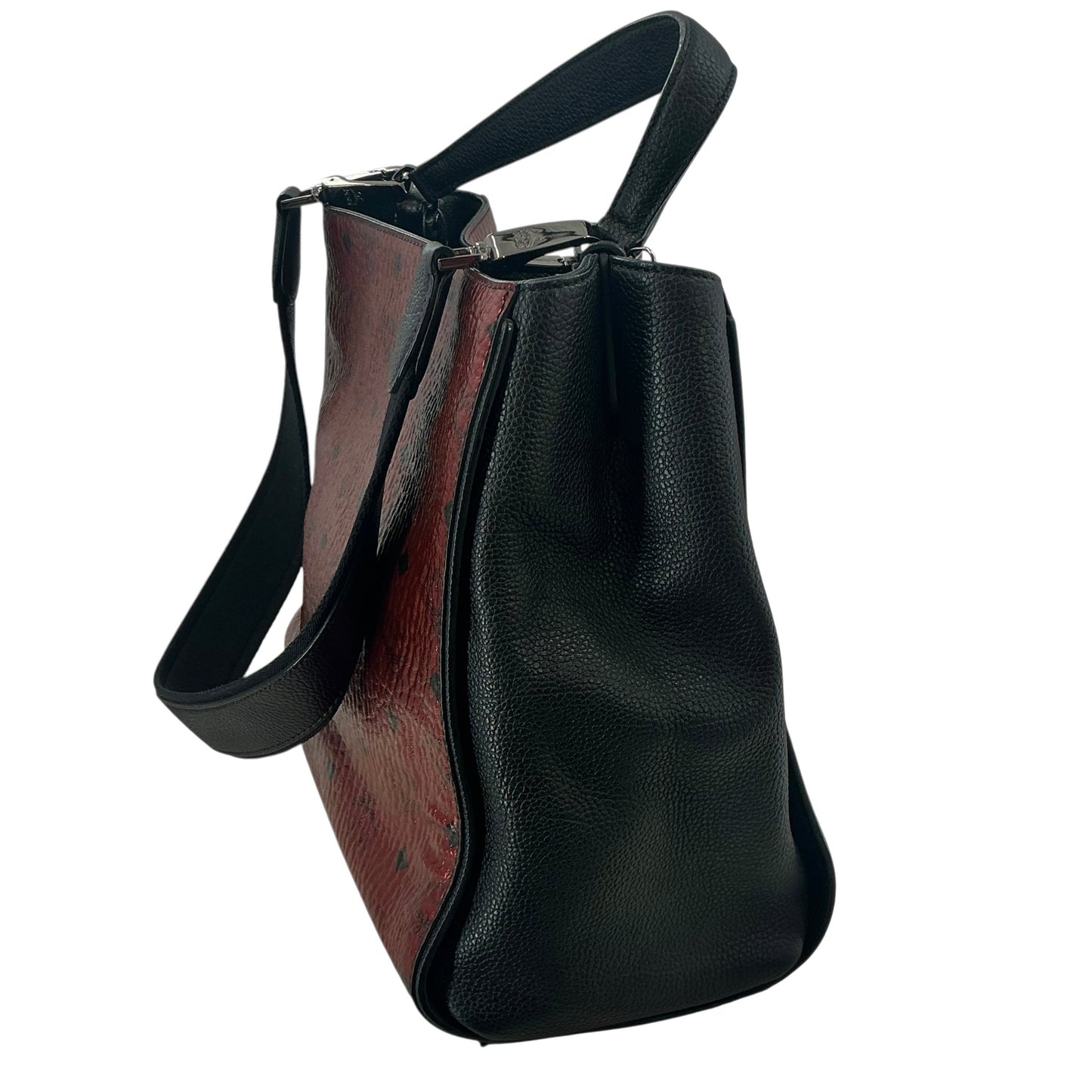 MCM Visetos Corina Medium Metallic Shoulder Bag - Scooter Red
