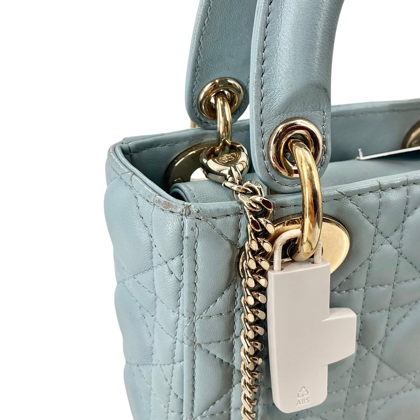 Christian Dior Mini Lady Dior Bag - Light Blue/Cloud Blue Cannage Lambskin