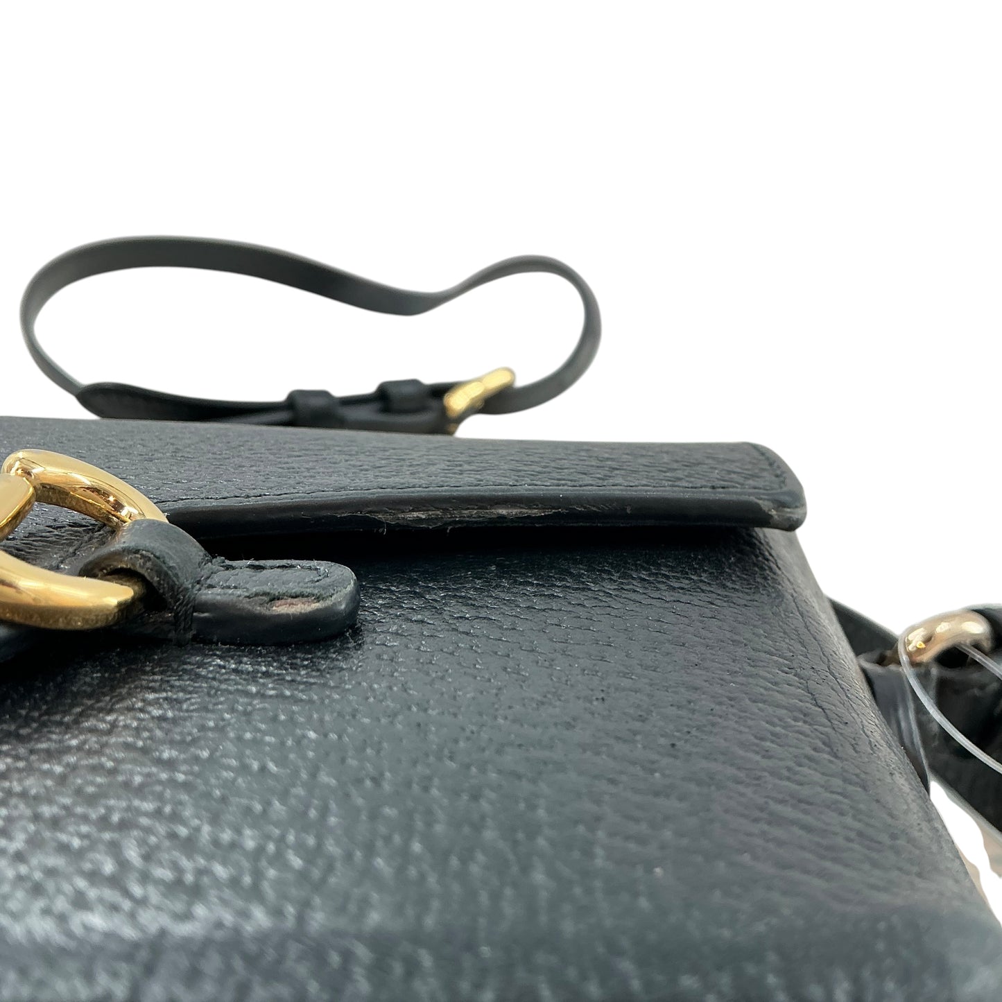 GUCCI Black Grained Leather Small Horsebit 1955 Shoulder Bag