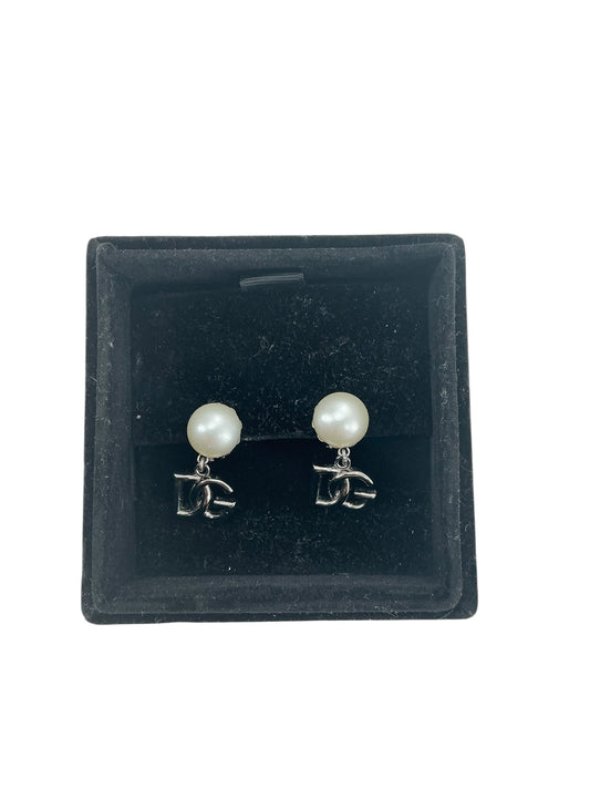 Dolce & Gabanna Pearl Logo Earrings