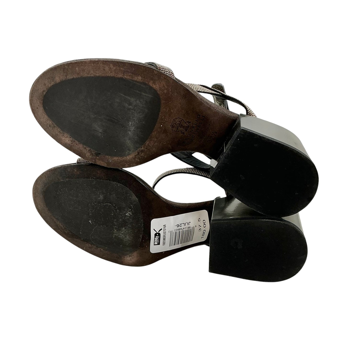Brunello Cucinelli Monili Leather Slingback Sandals