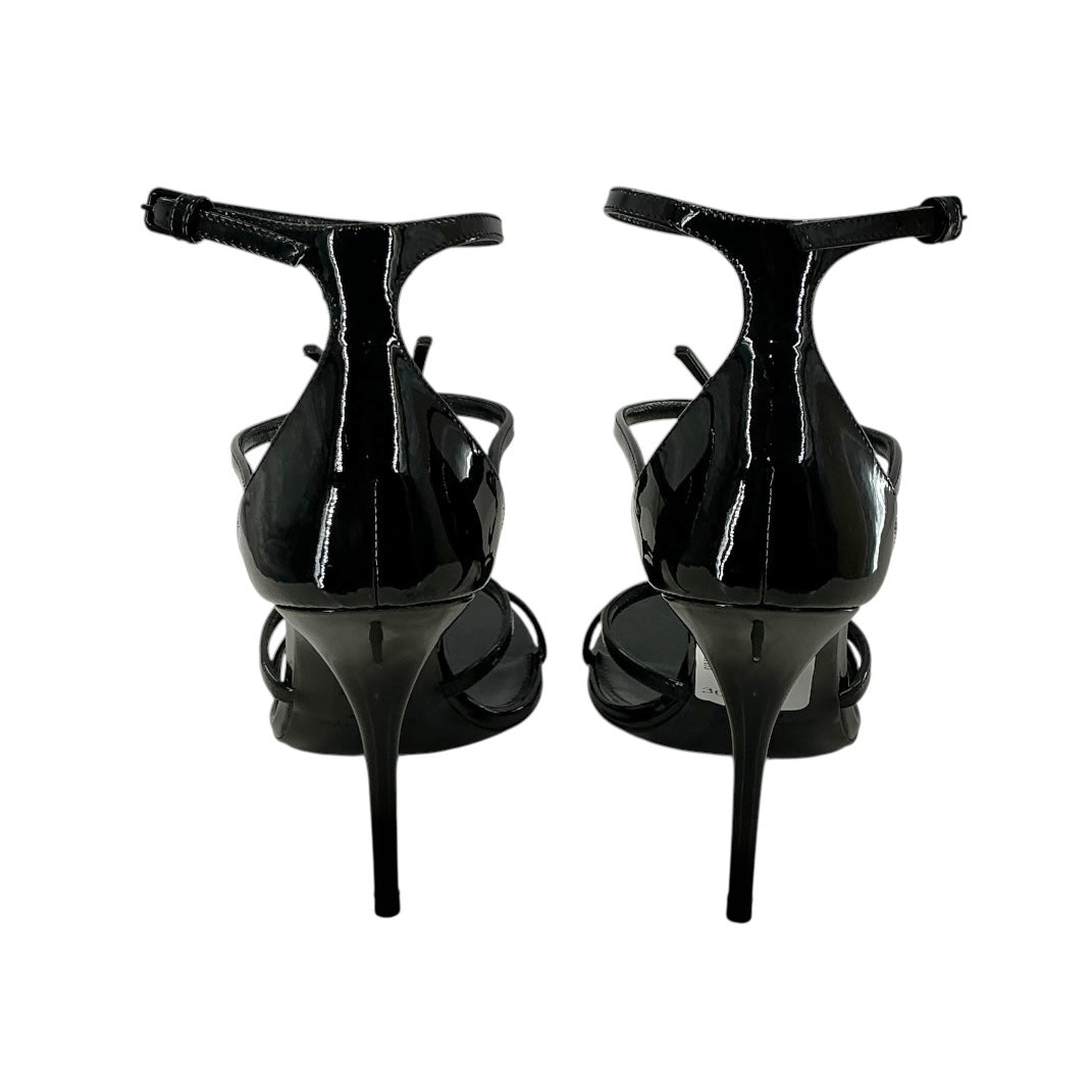Saint Laurent Patent Cassandra 100 Ankle Strap Sandals