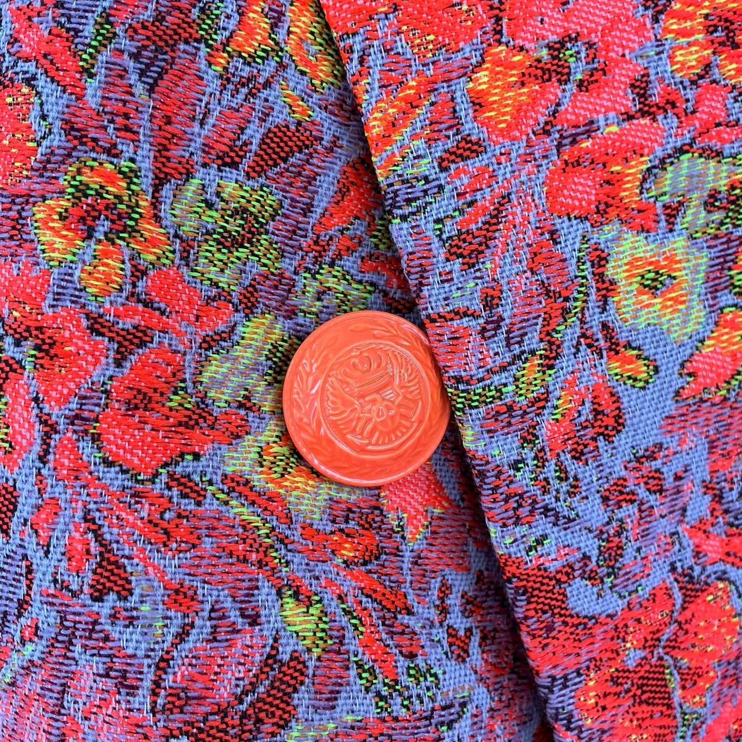 L’Agence Lila Orange Floral Boxy Cropped Blazer