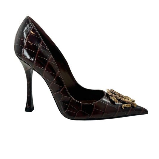 Roberto Cavalli Croc-Effect Mirror Snake RC Logo Pumps