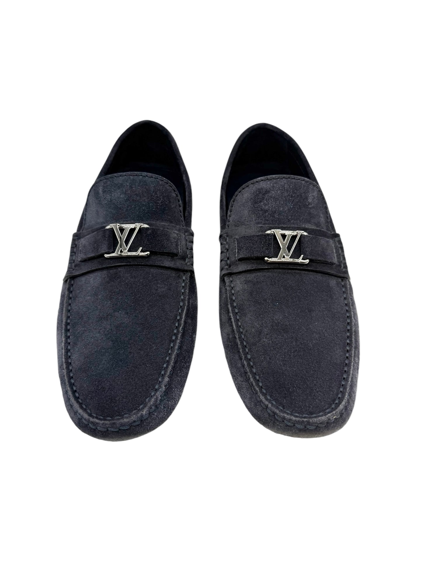 Louis Vuitton Blue Suede Moccasin Loafers