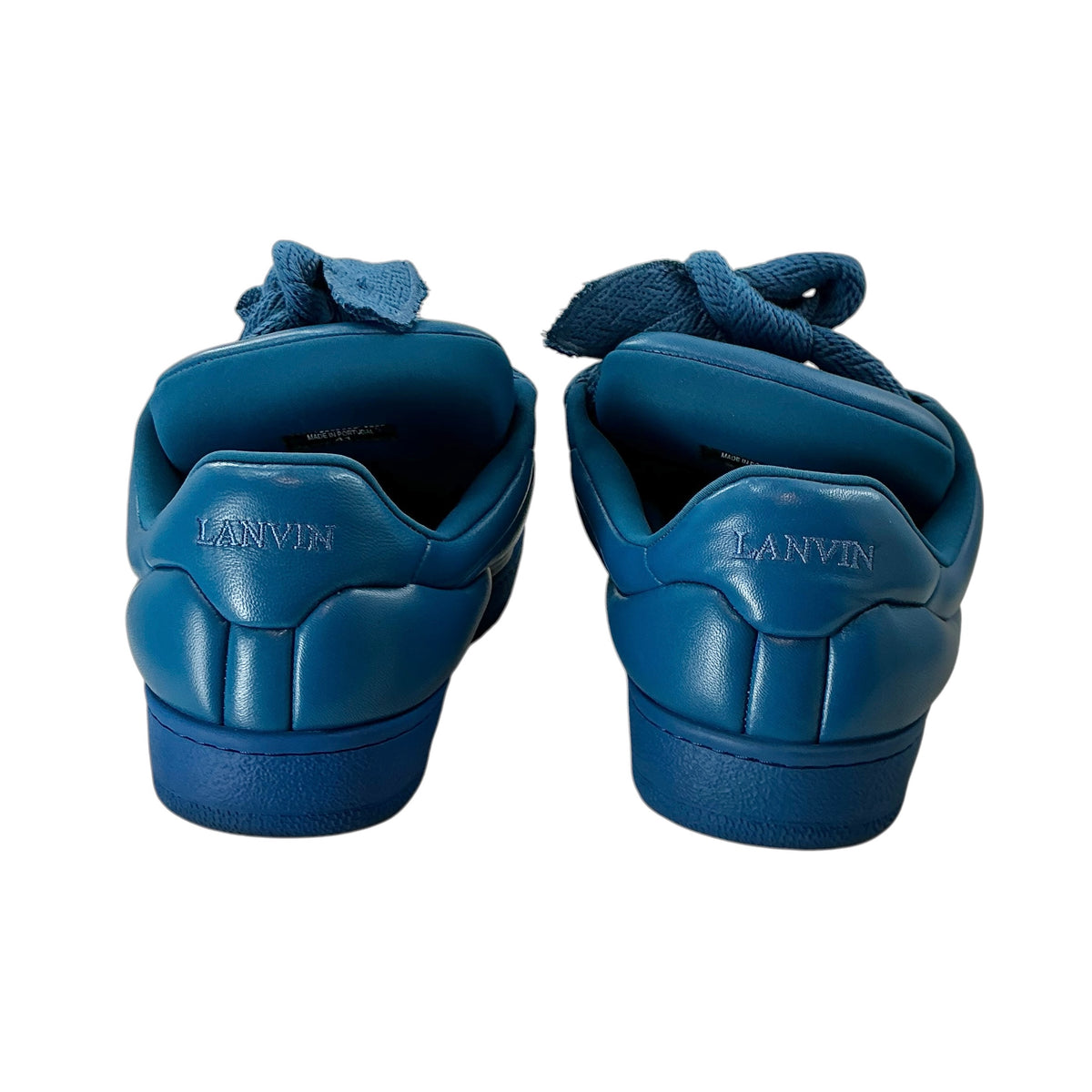 Lanvin Curb XL Padded Leather Low-Top Sneakers - Ocean Blue