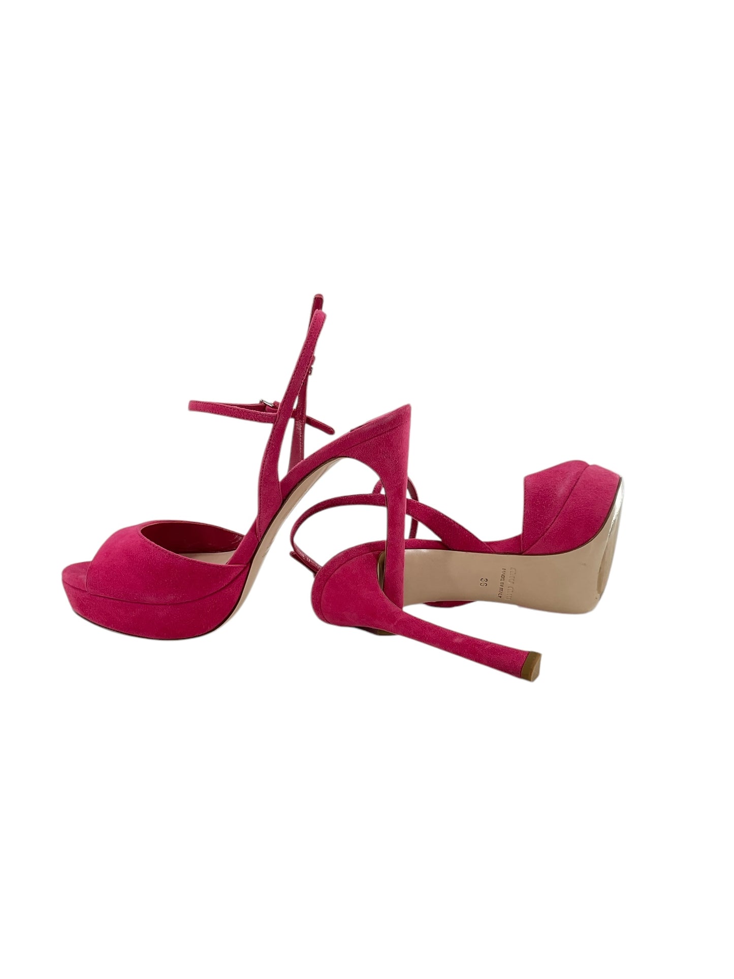 Miu Miu Peony Suede Slingback Sandals