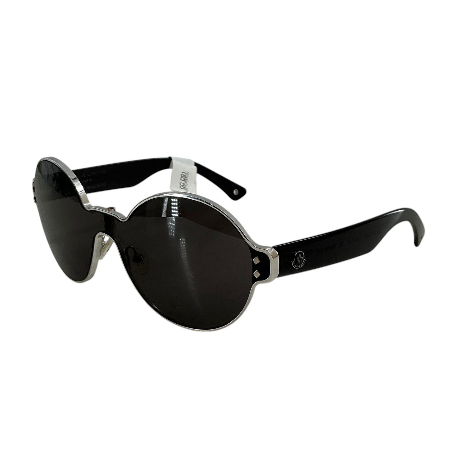 MONCLER Lunettes Pharrell Williams Round Sunglasses Black Silver Wire Frame