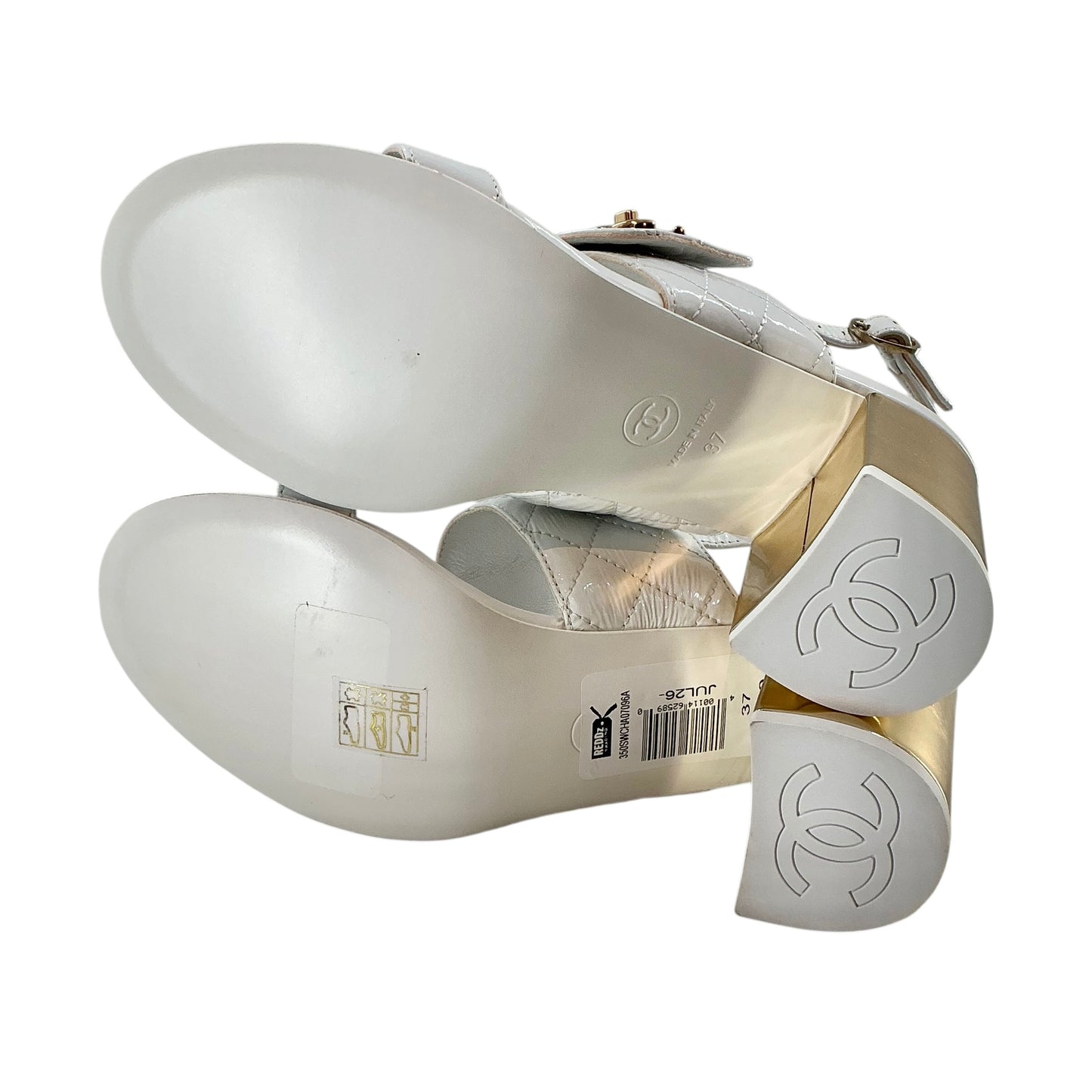 Chanel Interlocking CC Logo Slingback Sandals