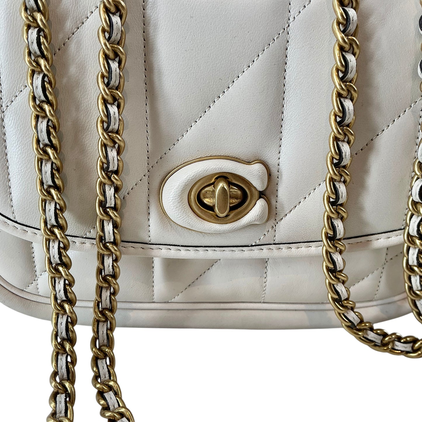 COACH Pillow Madison Shoulder Bag 18 With Quilting in Chalk
