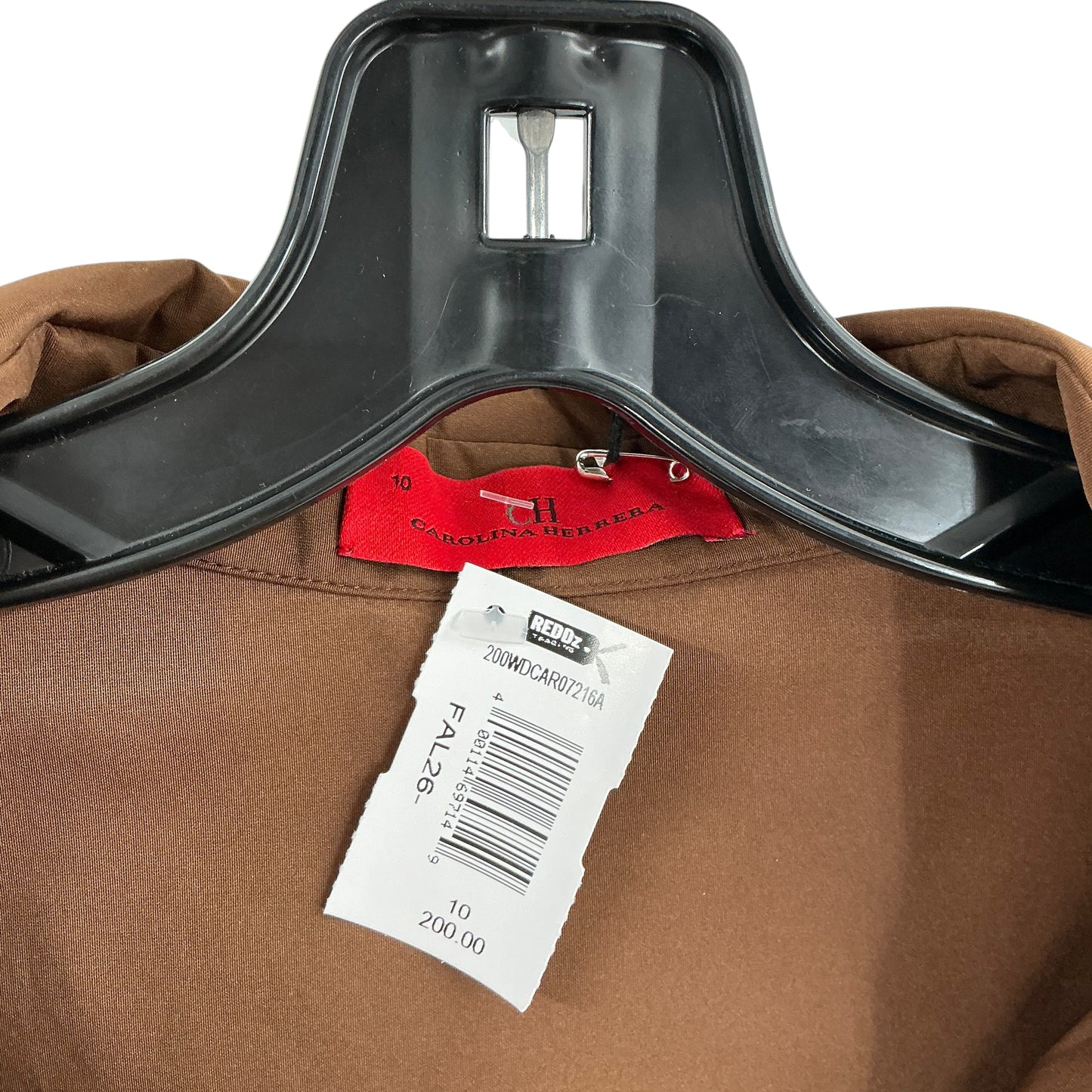 CH Carolina Herrera Brown Cotton Taffeta Midi Shirt Dress