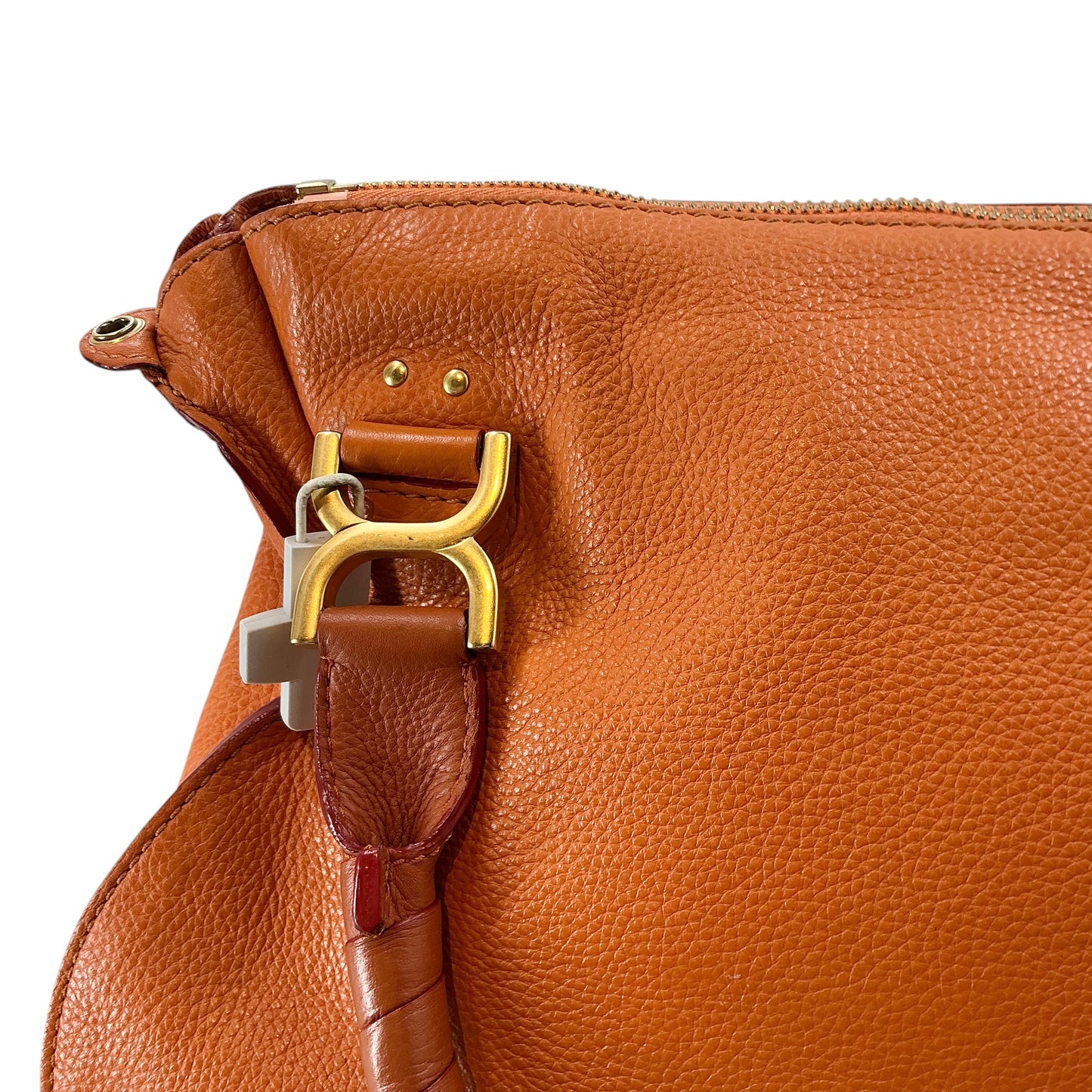Chloé Marcie Medium Grained Leather Satchel - Orange