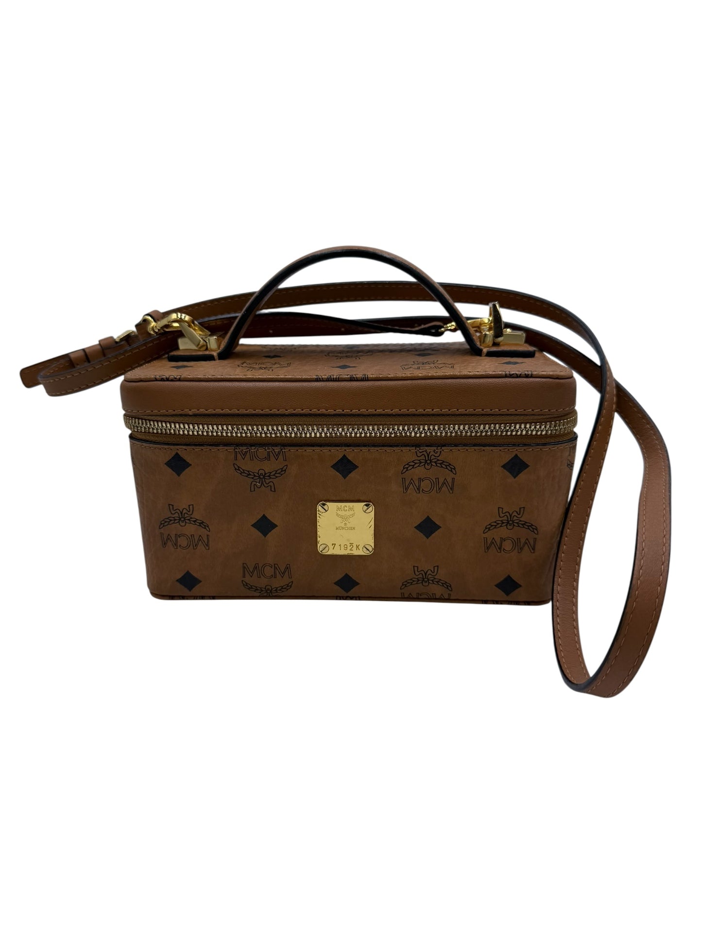 MCM Cognac Visetos Vanity Case