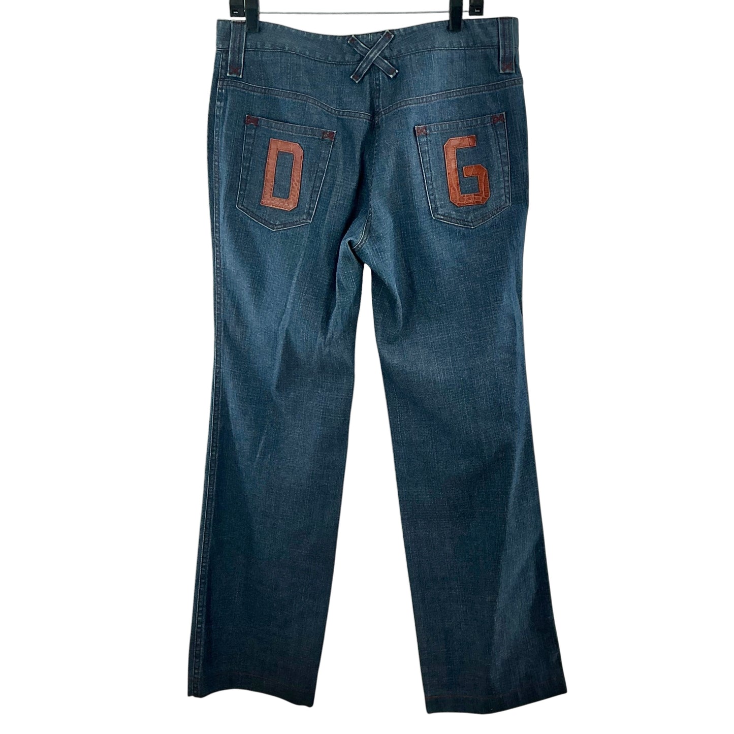 Dolce & Gabbana Vintage Y2K Archive Denim Jeans "D&G" Leather Patches