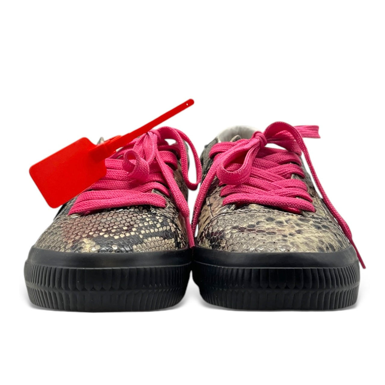 Off-White Women’s Vulcanized New Arrow Snake-Print Stripe Sneakers