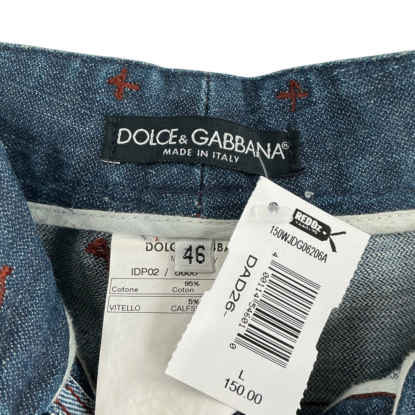 Dolce & Gabbana Vintage Y2K Archive Denim Jeans "D&G" Leather Patches