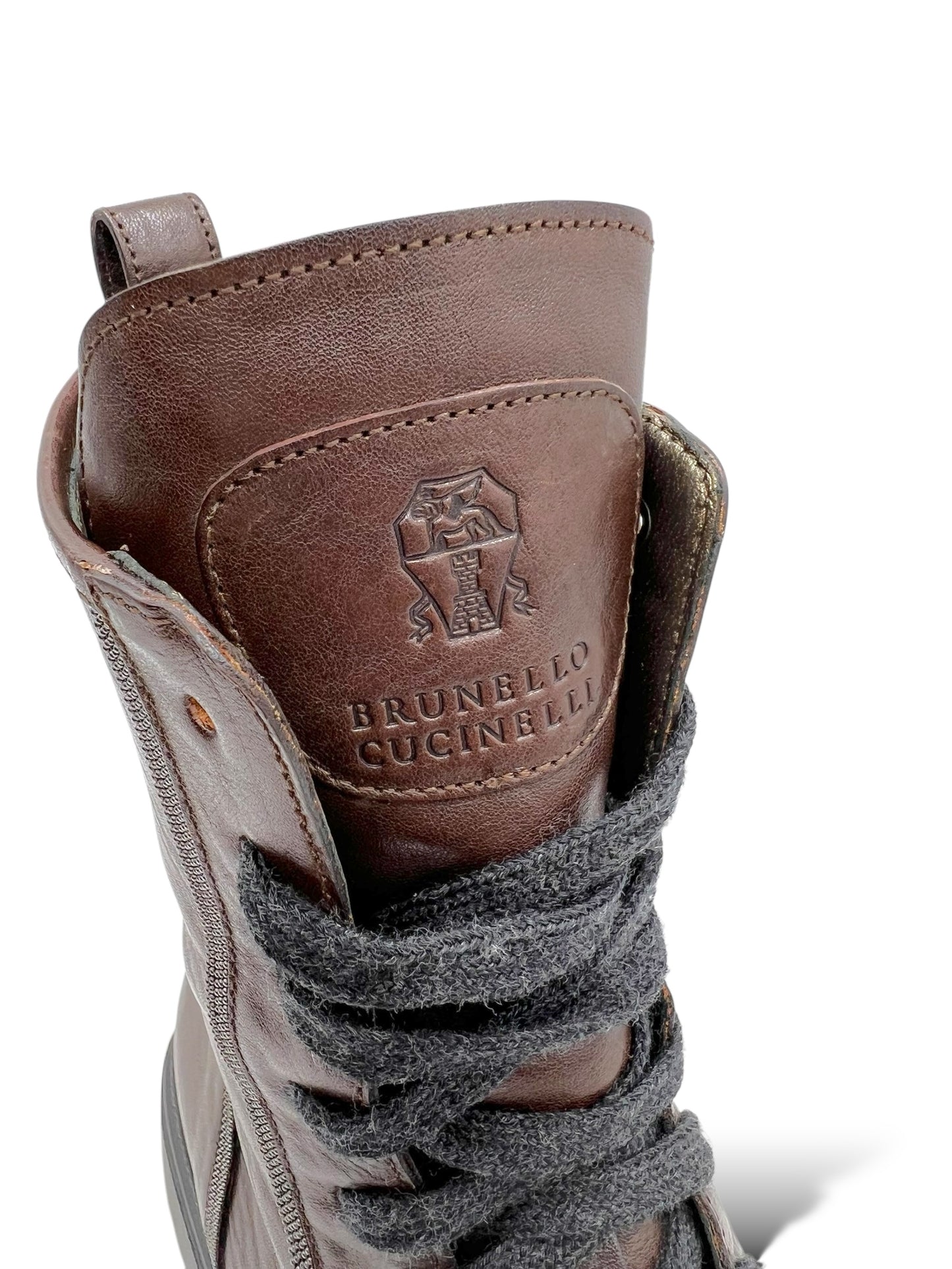 Brunello Cucinelli Monili-Embellished Leather Boots