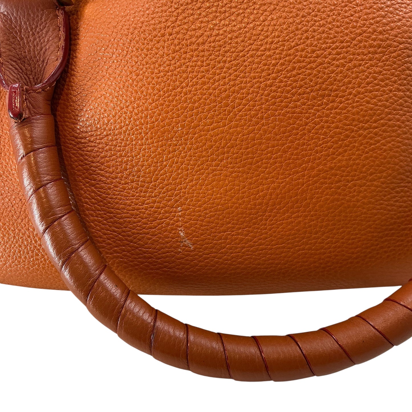 Chloé Marcie Medium Grained Leather Satchel - Orange