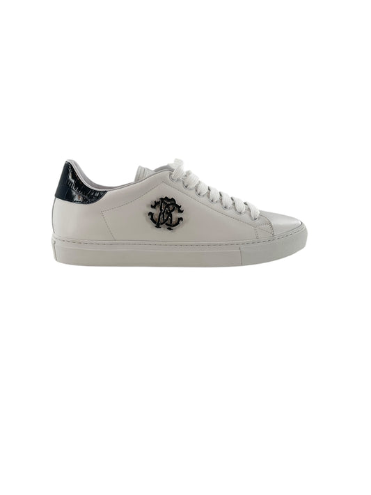 Roberto Cavalli Logo Plaque Leather Sneakers