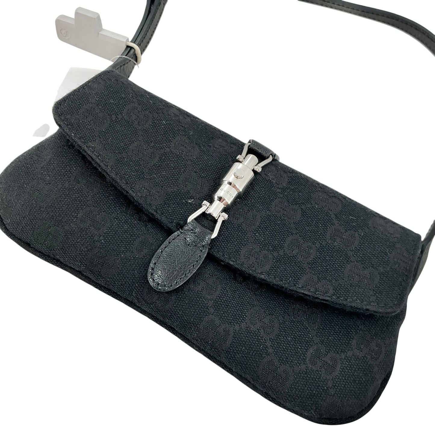 Gucci Jackie 1961 Mini Flap Pouch Bag – Black GG Monogram Canvas