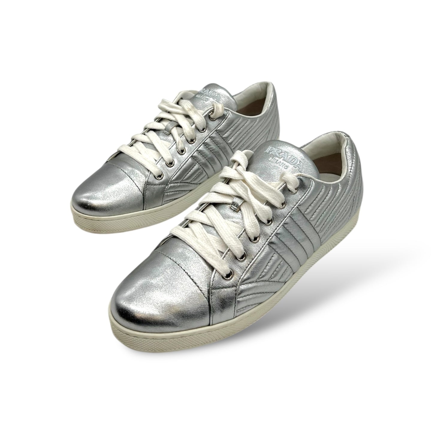 Prada Skateboard Women's Low-Top Chrome Shoes