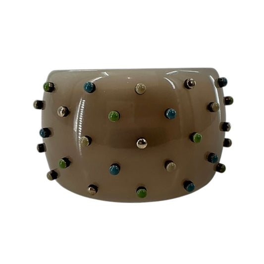 Bottega Veneta Studded Resin Cuff Bracelet