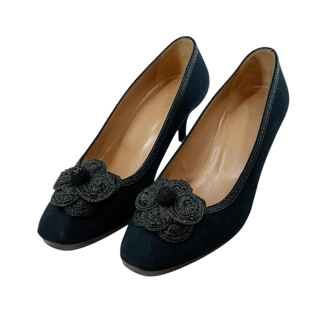Chanel Camellia Canvas Pumps