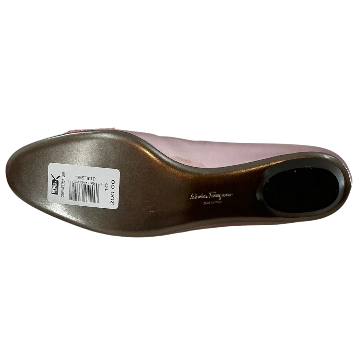 Salvatore Ferragamo Mauve Pink Satin Bow Ballet Flats