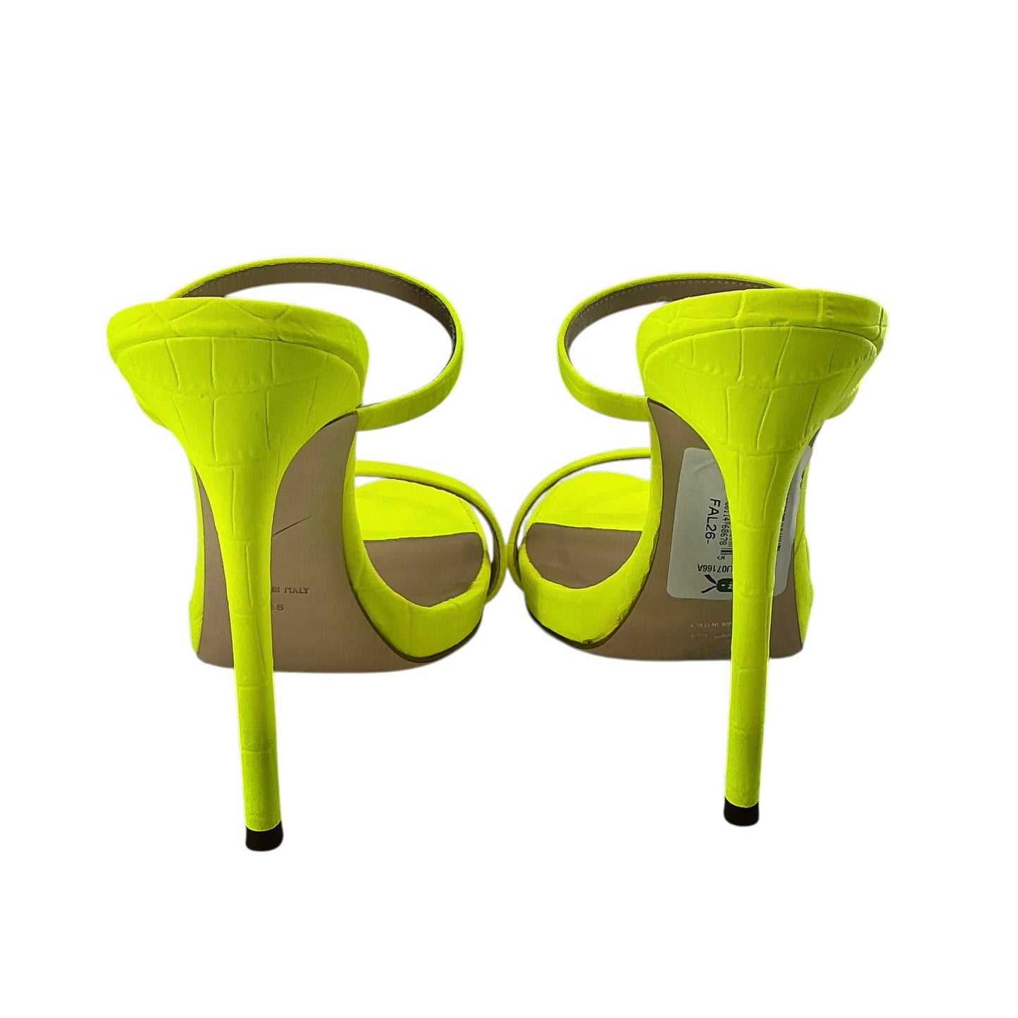 Giuseppe Zanotti Darsey Neon Yellow Croc-Embossed Sandals