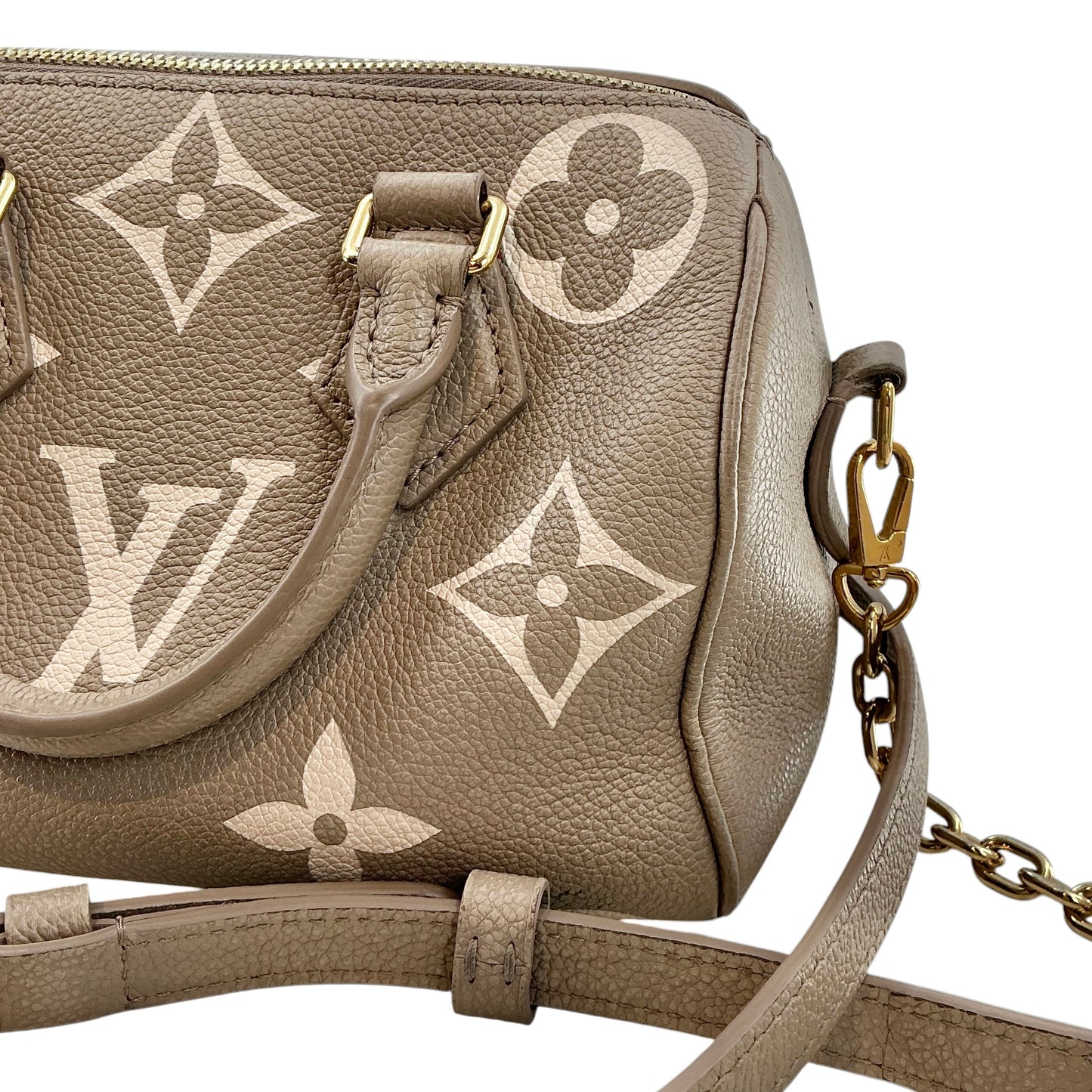Louis Vuitton Bicolor Monogram Empreinte Speedy Bandoulière 20 – Tourterelle / Crème