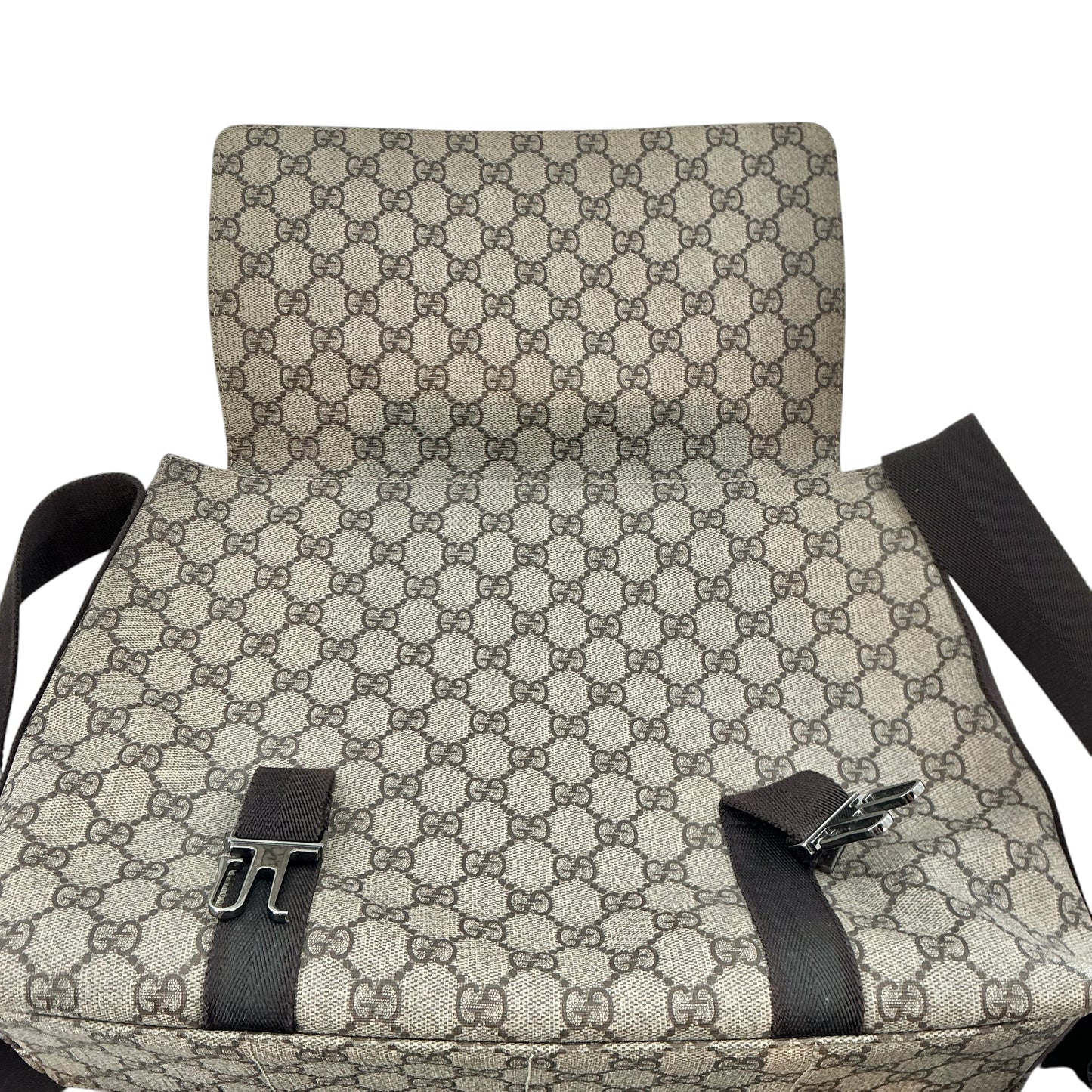 Gucci GG Supreme Monogram Flap Messenger Bag