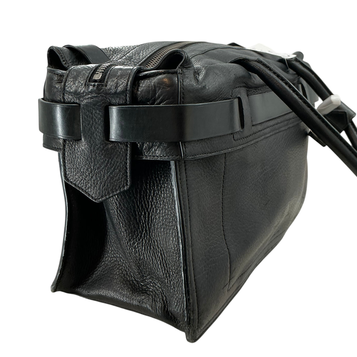 Reed Krakoff Black Pebbled Leather Boxer Doctor Bag Satchel