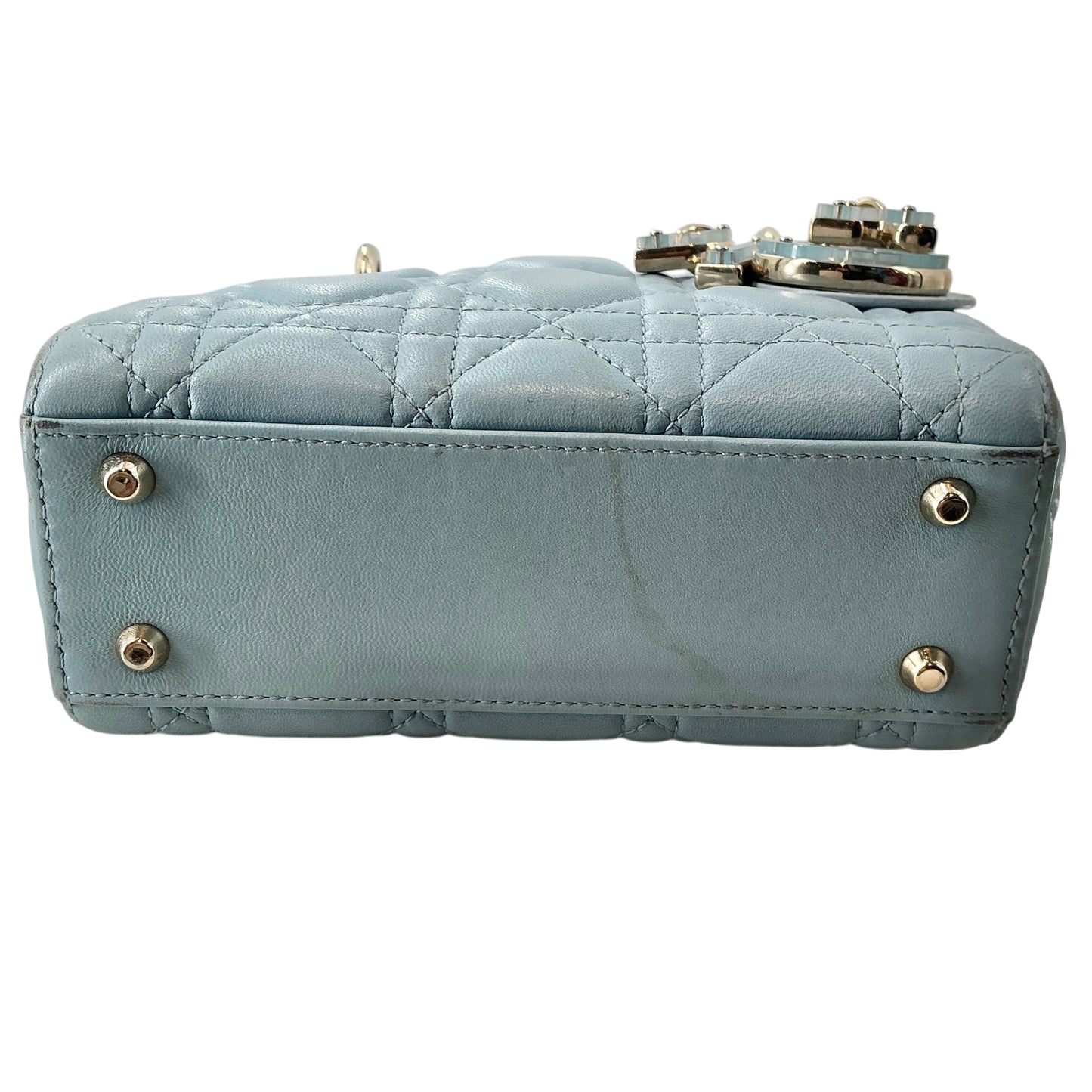 Christian Dior Mini Lady Dior Bag - Light Blue/Cloud Blue Cannage Lambskin