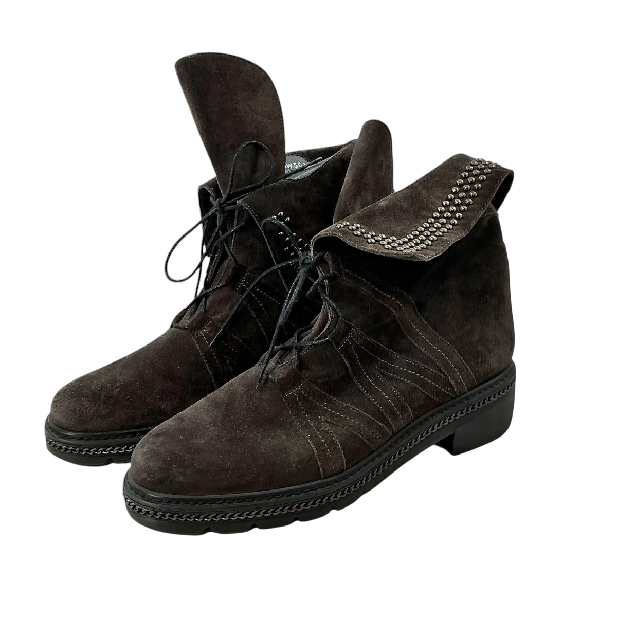 Stuart Weitzman Yadastud Suede Embellished Biker Boots