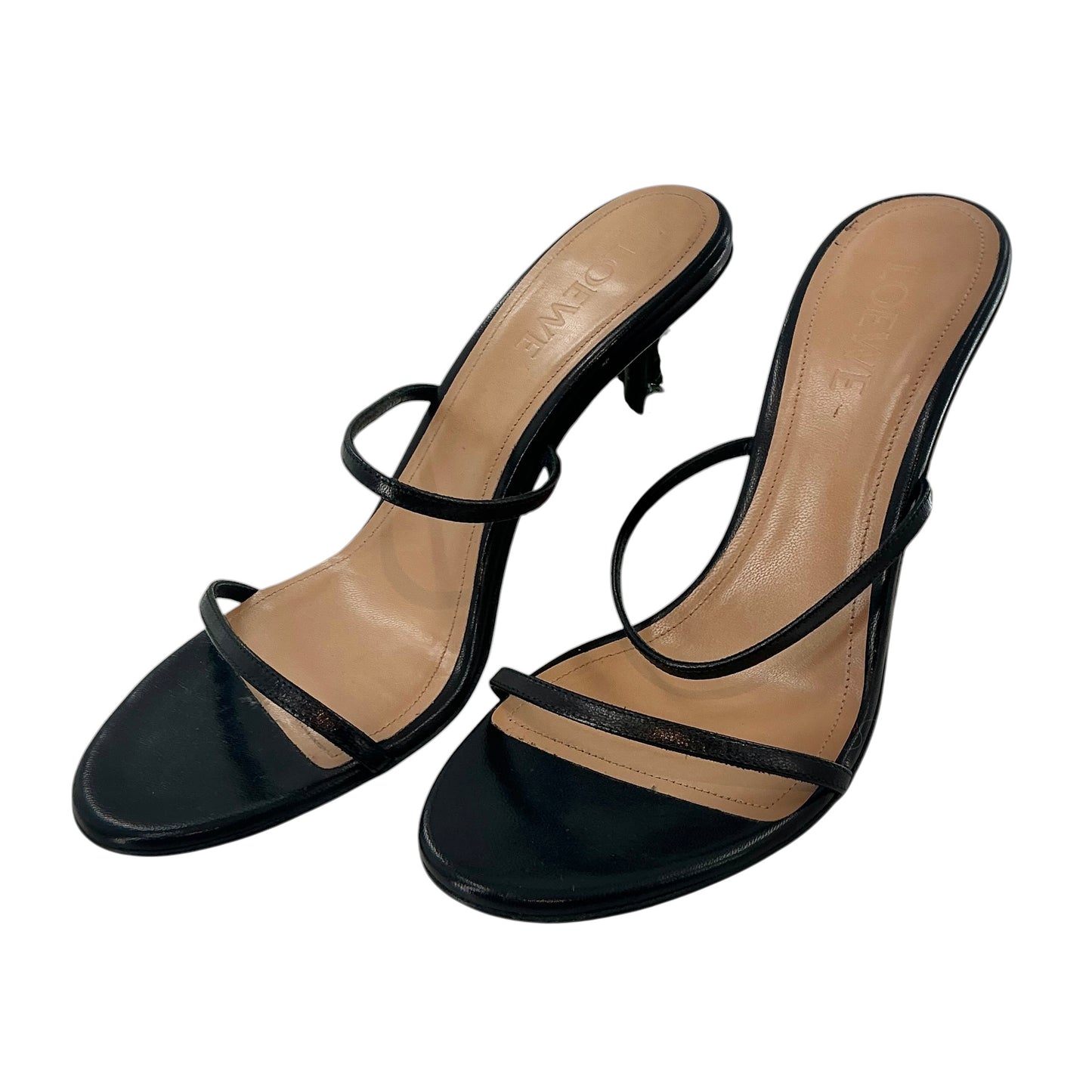 LOEWE Rose Heel Leather Strappy Sandals